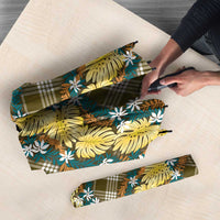 Polynesian Monstera Tiare Floral Umbrella Yellow Tropical Plaid LT01 - Polynesian Pride