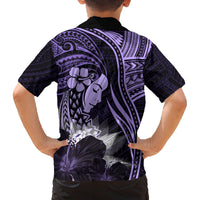 Polynesian Women Day 2024 Family Matching Off Shoulder Short Dress and Hawaiian Shirt Hibiscus Girl Tribal LT01 - Polynesian Pride