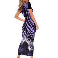 Polynesian Women Day 2024 Short Sleeve Bodycon Dress Hibiscus Girl Tribal LT01 - Polynesian Pride