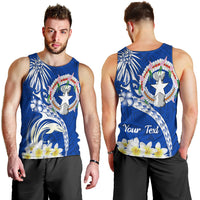 Northern Mariana Islands Commonwealth Day 2024 Men Tank Top Dolphin With Plumeria Flower LT01 - Polynesian Pride