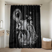 Hawaii Mermaid Monotone Bathroom Set Polynesian Pattern Fish Hook LT01 Shower Curtain Only Black - Polynesian Pride