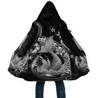 Hawaii Mermaid Monotone Cloak Polynesian Pattern Fish Hook LT01 Unisex Black - Polynesian Pride