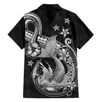 Hawaii Mermaid Monotone Family Matching Summer Maxi Dress and Hawaiian Shirt Polynesian Pattern Fish Hook LT01 - Polynesian Pride