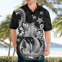 Hawaii Mermaid Monotone Hawaiian Shirt Polynesian Pattern Fish Hook LT01 - Polynesian Pride