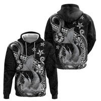 Hawaii Mermaid Monotone Hoodie Polynesian Pattern Fish Hook LT01 - Polynesian Pride