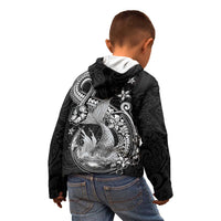 Hawaii Mermaid Monotone Kid Hoodie Polynesian Pattern Fish Hook LT01 - Polynesian Pride