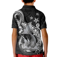 Hawaii Mermaid Monotone Kid Polo Shirt Polynesian Pattern Fish Hook LT01 - Polynesian Pride