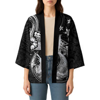 Hawaii Mermaid Monotone Kimono Polynesian Pattern Fish Hook LT01 - Polynesian Pride