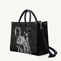 Hawaii Mermaid Monotone Leather Bag Polynesian Pattern Fish Hook LT01 Black - Polynesian Pride