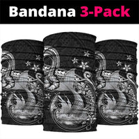 Hawaii Mermaid Monotone Neck Gaiter Polynesian Pattern Fish Hook LT01 package One Size: 25*50cm Black - Polynesian Pride
