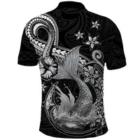 Hawaii Mermaid Monotone Polo Shirt Polynesian Pattern Fish Hook LT01 - Polynesian Pride