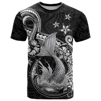 Hawaii Mermaid Monotone T Shirt Polynesian Pattern Fish Hook LT01 Black - Polynesian Pride