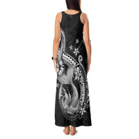 Hawaii Mermaid Monotone Tank Maxi Dress Polynesian Pattern Fish Hook LT01 - Polynesian Pride