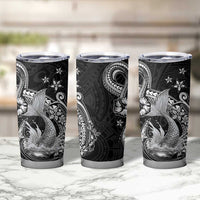 Hawaii Mermaid Monotone Tumbler Cup Polynesian Pattern Fish Hook LT01 - Polynesian Pride