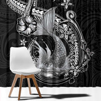 Hawaii Mermaid Monotone Window Curtain Polynesian Pattern Fish Hook LT01 - Polynesian Pride