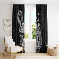Hawaii Mermaid Monotone Window Curtain Polynesian Pattern Fish Hook LT01 - Polynesian Pride