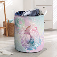 Hawaii Mermaid Sweet Pastel Laundry Basket Polynesian Pattern Fish Hook LT01 Multicolor - Polynesian Pride