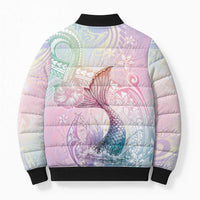 Hawaii Mermaid Sweet Pastel Bomber Puffer Jacket Polynesian Pattern Fish Hook LT01 - Polynesian Pride