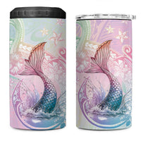 Hawaii Mermaid Sweet Pastel 4 in 1 Can Cooler Tumbler Polynesian Pattern Fish Hook LT01 One Size: 16 oz Multicolor - Polynesian Pride