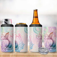 Hawaii Mermaid Sweet Pastel 4 in 1 Can Cooler Tumbler Polynesian Pattern Fish Hook LT01 - Polynesian Pride
