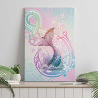 Hawaii Mermaid Sweet Pastel Canvas Wall Art Polynesian Pattern Fish Hook LT01 - Polynesian Pride
