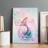 Hawaii Mermaid Sweet Pastel Canvas Wall Art Polynesian Pattern Fish Hook LT01 - Polynesian Pride