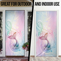 Hawaii Mermaid Sweet Pastel Door Cover Polynesian Pattern Fish Hook LT01 - Polynesian Pride