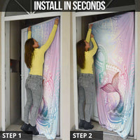 Hawaii Mermaid Sweet Pastel Door Cover Polynesian Pattern Fish Hook LT01 - Polynesian Pride