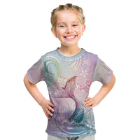 Hawaii Mermaid Sweet Pastel Kid T Shirt Polynesian Pattern Fish Hook LT01 Multicolor - Polynesian Pride