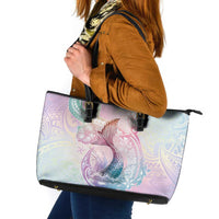 Hawaii Mermaid Sweet Pastel Leather Tote Bag Polynesian Pattern Fish Hook LT01 Multicolor - Polynesian Pride