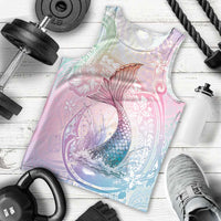 Hawaii Mermaid Sweet Pastel Men Tank Top Polynesian Pattern Fish Hook LT01 - Polynesian Pride