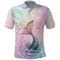 Hawaii Mermaid Sweet Pastel Polo Shirt Polynesian Pattern Fish Hook LT01 Multicolor - Polynesian Pride