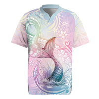 Hawaii Mermaid Sweet Pastel Rugby Jersey Polynesian Pattern Fish Hook LT01 Multicolor - Polynesian Pride