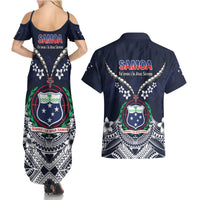 Samoa Independence Day Couples Matching Summer Maxi Dress and Hawaiian Shirt Ula Nifo Mix Turtle LT01 - Polynesian Pride
