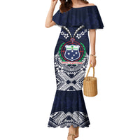 Samoa Independence Day Mermaid Dress Ula Nifo Mix Turtle LT01 Women Blue - Polynesian Pride