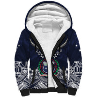 Samoa Independence Day Sherpa Hoodie Ula Nifo Mix Turtle LT01 Unisex Blue - Polynesian Pride