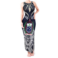 Samoa Independence Day Tank Maxi Dress Ula Nifo Mix Turtle LT01 Women Blue - Polynesian Pride