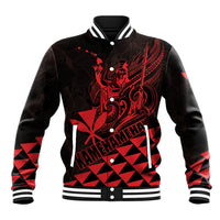 Personalized King Kamehameha Day Baseball Jacket Kakau Polynesian Pattern LT01 Unisex Red - Polynesian Pride