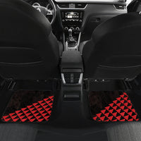King Kamehameha Day Car Mats Kakau Polynesian Pattern LT01 Set 2pcs - Back Red - Polynesian Pride