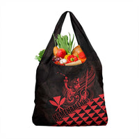 King Kamehameha Day Grocery Bag Kakau Polynesian Pattern LT01 1-pack One Size Red - Polynesian Pride