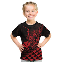 Personalized King Kamehameha Day Kid T Shirt Kakau Polynesian Pattern