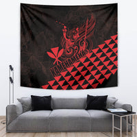 King Kamehameha Day Tapestry Kakau Polynesian Pattern LT01 Red - Polynesian Pride