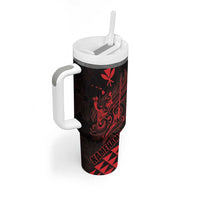 King Kamehameha Day Tumbler With Handle Kakau Polynesian Pattern LT01 - Polynesian Pride
