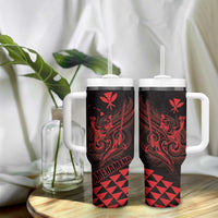 King Kamehameha Day Tumbler With Handle Kakau Polynesian Pattern LT01 - Polynesian Pride