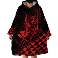 Personalized King Kamehameha Day Wearable Blanket Hoodie Kakau Polynesian Pattern LT01 - Polynesian Pride