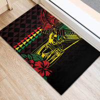 King Kamehameha Day Rubber Doormat Hawaii Kakau Reggae
