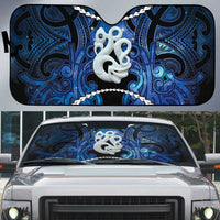 Maori Matariki Manaia Auto Sun Shade Maori Kowhaiwhai Pattern Galaxy LT01 Blue - Polynesian Pride