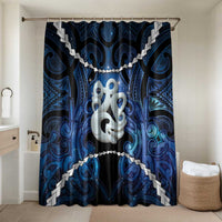 Maori Matariki Manaia Bathroom Set Maori Kowhaiwhai Pattern Galaxy LT01 Shower Curtain Only Blue - Polynesian Pride
