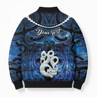 Personalized Maori Matariki Manaia Bomber Puffer Jacket Maori Kowhaiwhai Pattern Galaxy LT01 - Polynesian Pride