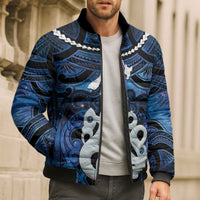 Personalized Maori Matariki Manaia Bomber Puffer Jacket Maori Kowhaiwhai Pattern Galaxy LT01 - Polynesian Pride